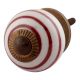 Cherry Striped Small Ceramic Cabinet Knobs